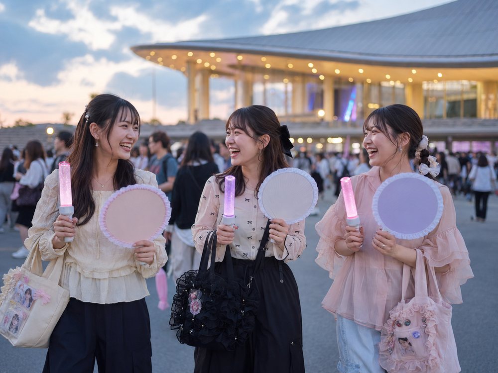 休日に推し活イベントを楽しむイメージ